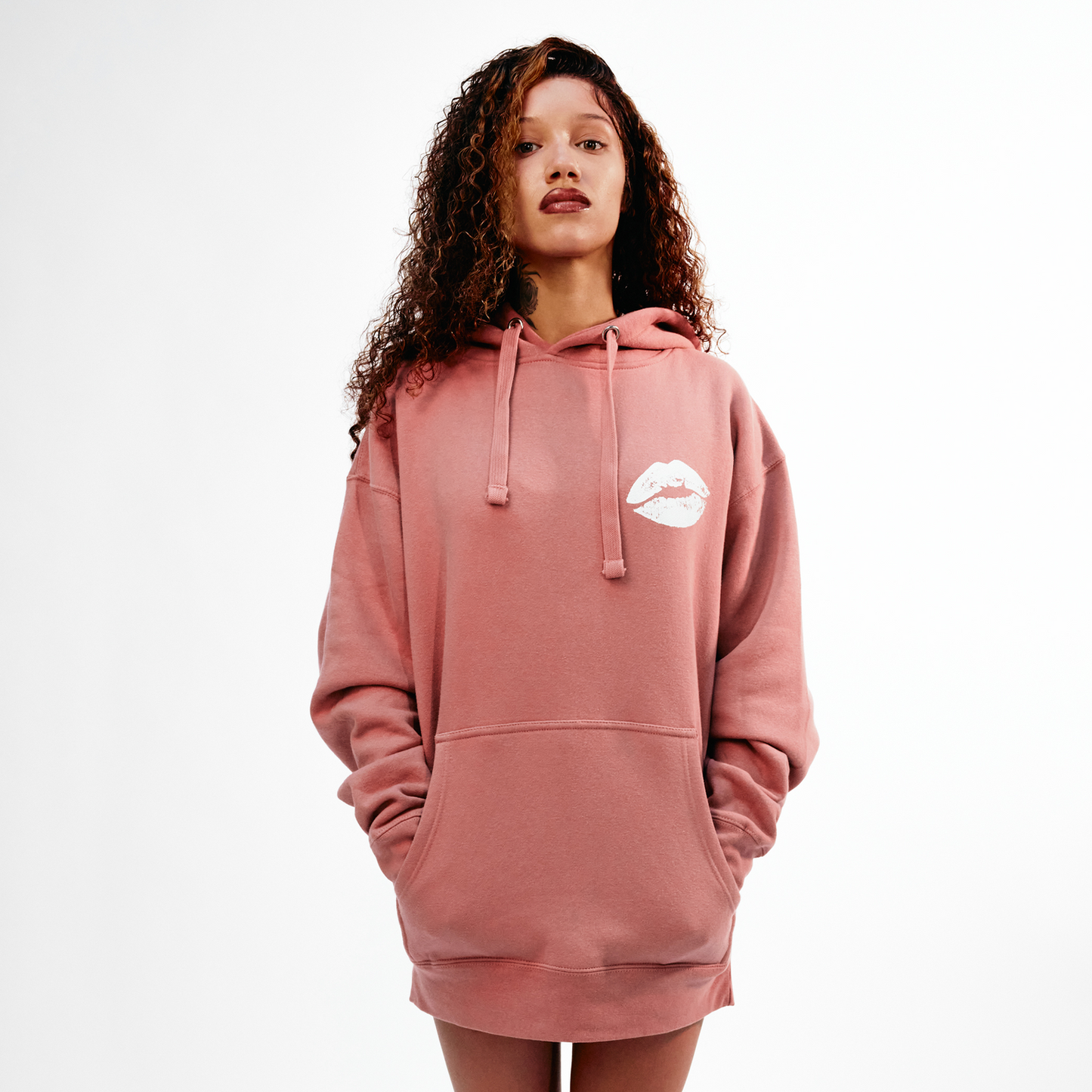 Don't Tell 'Em Puff Print Hoodie - Pink