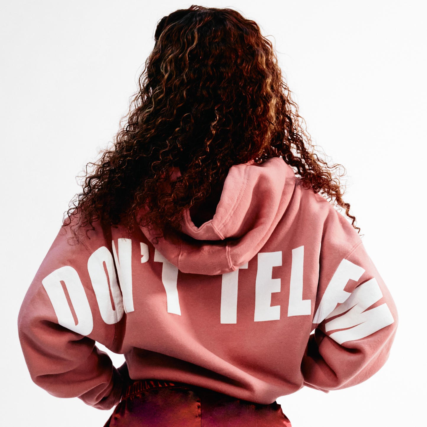 Don't Tell 'Em Puff Print Hoodie - Pink