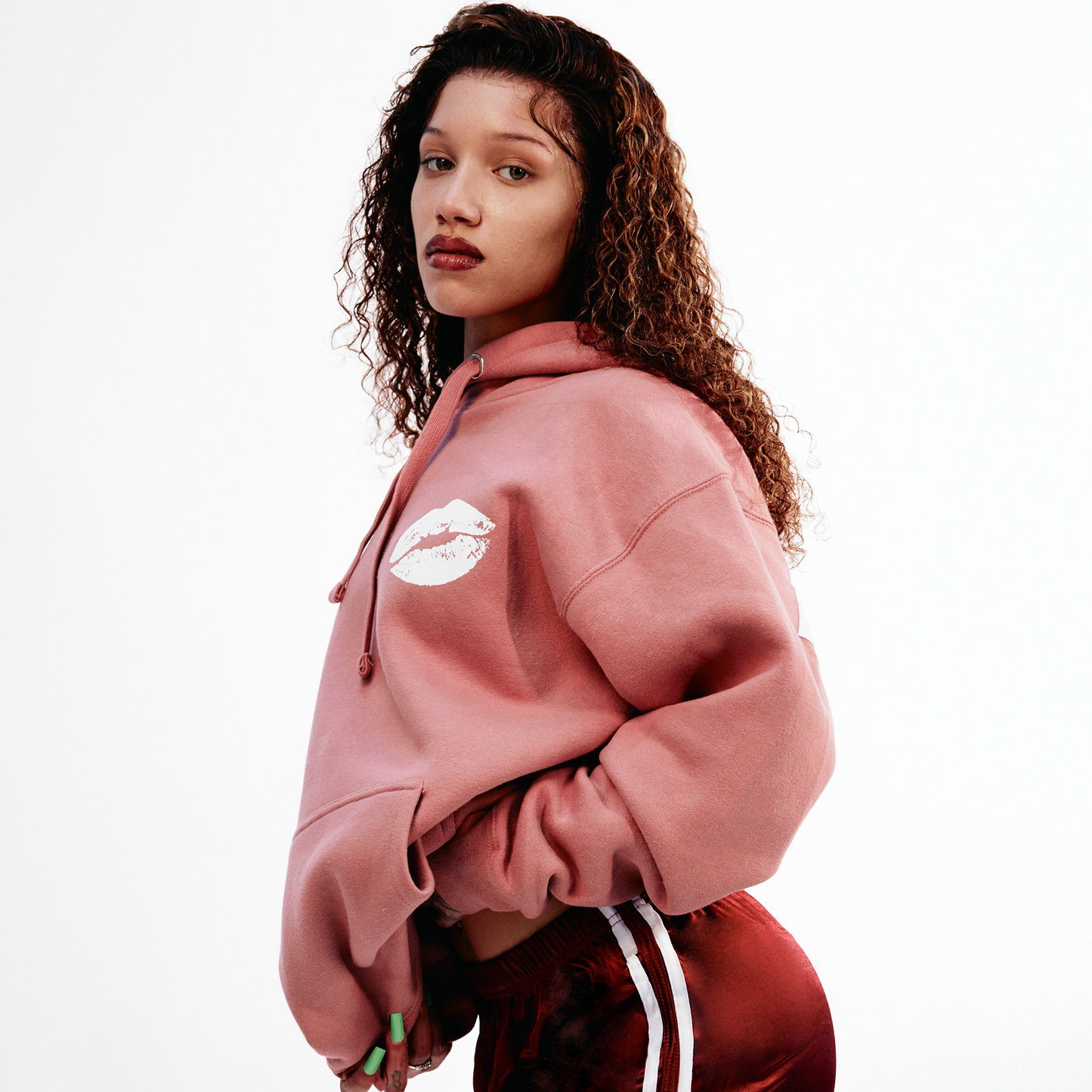 Don't Tell 'Em Puff Print Hoodie - Pink