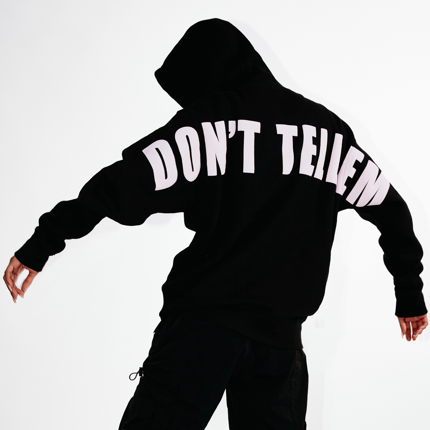 Don't Tell Em Puff Print Hoodie - Black