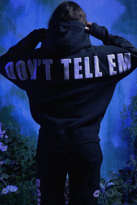 Don't Tell Em Puff Print Hoodie - Black